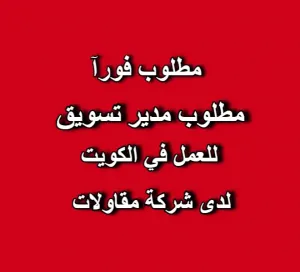مطلوب مدير تسويق للعمل لدى شركة مقاولات كبرى في الكويت