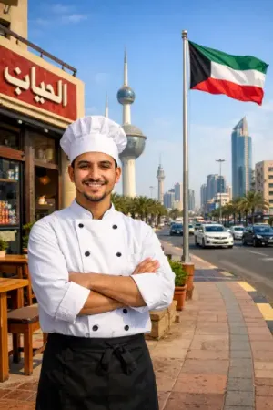 مطلوب مساعد طباخ للعمل في الكويت براتب ممتاز