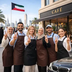 مطلوب موظفين للعمل في كافيه فاخر جدآ في الكويت