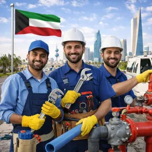 مطلوب عمال وفنيين سباكة واطفاء للعمل في الكويت