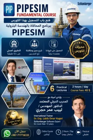 كورس أون لاين ببرنامج المحاكاة بالهندسة البترولية PIPESIM